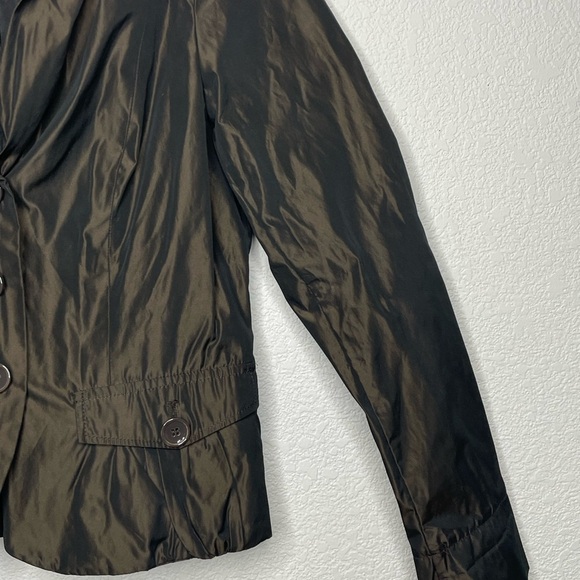 MaxMara blazer button brown Weekend sz 6 metallic sheen - Picture 4 of 10